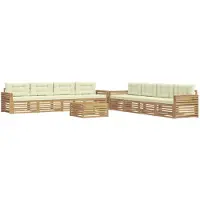 vidaXL Tuinset met 9 delen, wit en crème, polyester