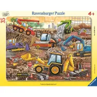 Ravensburger Puzzel: Bouwvoertuigen in volle actie, 35 stukjes