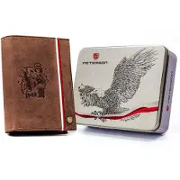 Peterson Patriot - Herenportemonnee - Hoogwaardig Leer - RFID Bescherming - Patriotisch Motief