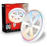 Briloner Air - Plafondventilator met RGB verlichting - plafondventilator dimbaar - ventilator lamp 5 snelheden - zomer- en wintermodus - RGB & CCT - Ø48cm - wit