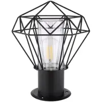 Globo Lighting Staande buitenlamp tuin zwart roestvrij staal, industriële design raster kap, 1x E27, H 31,5 cm