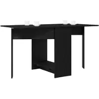 vidaXL Eettafel 138 x 70 x 73,5 cm Bewerkt hout Zwart eiken