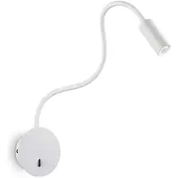 Ideal Lux Moderne wandlamp Focus-2, metalen behuizing, wit, LED, 3,5W, 3000K, warm licht