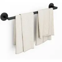 CECIPA MAX Handdoekhouder 60 cm - Stainless Handdoekrek - Handdoekstang - Doucherek - RVS - Zelfklevend - Zonder Boren - Handdoekrek badkamer - Zwart