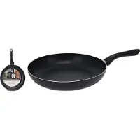 Excellent houseware Koekenpan aluminium 28cm met antiaanbaklaag zwart zonder deksel