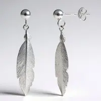 Cavill - 925 Sterling Zilver Gerhodineerd - Veervormige Zilveren Oorbellen - Elegante & Lichte Oorbellen Dames - 37 mm - Stijlvolle Zilveren Sieraden