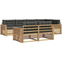 vidaXL Buiten bank set 7 st Wit en antracietkleurig Polyester
