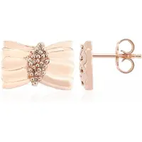 Cavill - Zilveren Oorbellen met Roségoudlaag - 0,097 Ct I1 Argyle Rose Diamanten - Ronde Briljantgeslepen Edelstenen - Luxe Elegante Dames Oorbellen