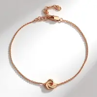Cavill - Armband Dames - 925 Sterling Zilver - 18K Roségoud Verguld - Verstelbaar 19-23 cm - Modern Fijn Schakelarmband - Elegant Knoop Design