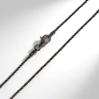 Cavill - Zilveren ketting 925 Sterling zilver - zwarte ruthenium finish - 45 cm - Criss-cross gevlochten collier - Modern dames sieraad