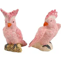 Countryfield decoratie vogel papegaai roze keramiek 18x16x24cm.