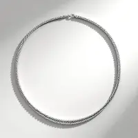Cavill - Zilveren Ketting 925 Sterling Zilver Gerhodineerd - 45 cm - Gevlochten Stijlvolle Halsketting voor Dames en Heren - Duurzaam & Comfortabel
