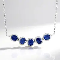Cavill - Zilveren Halsketting - 925 Sterling Zilver - Ovaal Geslepen Nepal Kyaniet 1,89 ct - Verstelbare Elegante Dames Ketting - Blauwe Edelsteen