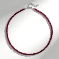 Cavill - Zilveren Halsketting - 925 Sterling Zilver Gerhodineerd - Magenta Granaat 62,159 ct - Verstelbare Ketting - Stijlvolle Dames Sieraden