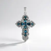 Cavill - Zilveren Hanger met Petrol Kyaniet en Witte Topaas - 925 Sterling Zilver Gerhodineerd - Peervorm & Marquise - Elegante Sieraden