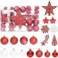 vidaXL 108-delige Kerstballenset rood en wit