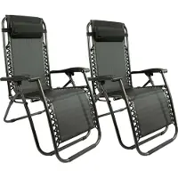 MaxxGarden Opvouwbare Tuinstoel - 2 Stuks - Ligstoel Tuin - Relaxstoel Verstelbaar - Inklapbaar - Zero Gravity - Zwart