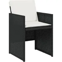vidaXL 7-delige Tuinset met kussens poly rattan zwart