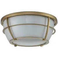 Elstead Lighting LED Plafond Badkamerlamp Chance | 2X E27 Max 60W | IP44 | Dimbaar | Painted Natural Brass