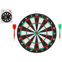Teddies Dartbord - Compact - 2-zijdig - Inclusief 2 pijlen - Ø 24 cm - Zwart/Wit