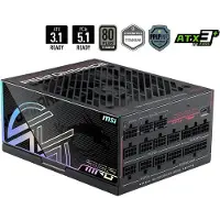 MSI PC-voeding MPG Ai1300TS PCIE5 1300W 80 PLUS Titanium Zwart