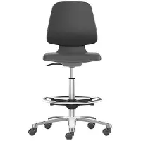 BIMOS Labsit hoge bureaustoel, SKINTEC bekleding, glijders, B 450 x D 420 x H 520 - 770 mm, oranje