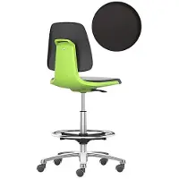 BIMOS Labsit hoge bureaustoel, SKINTEC bekleding, wielen met vastzitting, B 450 x D 420 x H 560 - 810 mm, groen
