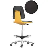 BIMOS Labsit hoge bureaustoel, SKINTEC bekleding, wielen met vastzitting, B 450 x D 420 x H 560 - 810 mm, oranje