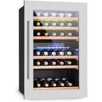 Klarstein Wijnkoelkast 2 Zones, 132 L Drankkoelkast, Smalle Inbouw Wijnkoelkast, Met Glazen Deur, Outdoor, 5–22 °C, 35 Flessen