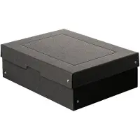 Falken Archiefdoos PURE Box Zwart A4, voor maximaal 1250 vel, met etiketveld, L 320 x B 240 x vulhoogte 100 mm, Blaue Engel, FSC karton, zwart
