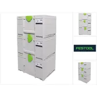 Festool Systainerset 3x SYS3 M 237 ( 3x 204843 ) 21.4 liter 396x296x237mm Gereedschapskoffer koppelbaar