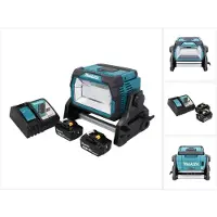Makita DML 809 RG Draadloze LED bouwspot 18 V 10000 lm + 2x accu 6.0 Ah + lader