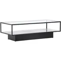 Venture Home Maglehem salontafel met plank 60x130 cm glas.