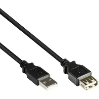 GOOD CONNECTIONS USB naar USB verlengkabel - USB2.0 - tot 0,5A / zwart - 0,15 meter