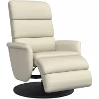 vidaXL Fauteuil verstelbaar met voetensteun kunstleer crèmekleurig