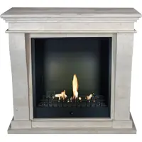 Xaralyn Bio-ethanol haard - Kreta-Mini BCL-SWP - wit gepolijst natuursteen - 3 KW verwarming - haardombouw inclusief inbouwhaard - schouw