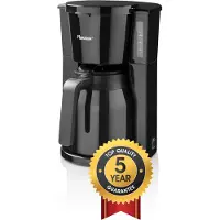 Bestron Koffiezetapparaat filterkoffie 900W - ACM900TD - 1 L, 8 koppen - Thermoskan - Zwart - 5 jaar garantie