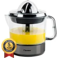 Bestron Citruspers Elektrisch - ACJ350TG - 40W - Incl. 2 perskegels, aromadeksel, sap reservoir - 0,7 Liter - Titangrijs - 5 jaar garantie