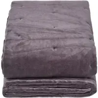 Homescapes Gewatteerde fluwelen deken donkergrijs – sprei van katoenfluweel , 150 x 200 cm