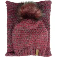Kumixi Muts 'Set: Mütze & Loop Schal' bordeaux