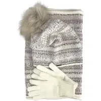 Kumixi Muts 'Set Mütze Schal Handschuhe' beige