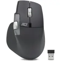 ACT Draadloze multi-connect muis Bluetooth en USB ontvanger, oplaadbaar, 4800 DPI met stille klik, snel scrolwiel en duimscrolwiel, gemaakt van gerecyclede materialen