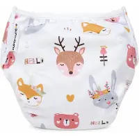 SuperCute - Wasbare - Zwemluier - Verstelbaar - Hello - Hertjes - Haasjes - Zwemmen - Baby zwemmen - 0 - 3 jaar - Meisje - Milieu vriendelijk - Babyspa - Kraamkado