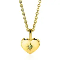 Zinzi AUGUSTUS hanger 12mm gold plated hart geboortesteen groen peridoot zirconia (zonder collier)