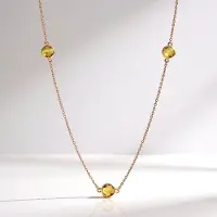 Cavill - Zilveren Halsketting 925 Sterling Zilver Roségoud Verguld - 7 Brandy Citrienen 3.78 ct - Ronde Schaakbord Slijpvorm - Elegante Damesketting