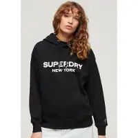Superdry Sport Luxe Hoodie met Losse Pasvorm Zwart Grootte: 38