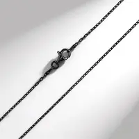 Cavill - 925 Sterling Zilveren Ankerketting - 80 cm - Ruthenium Plating - Zwart Glanzend - Lichtgewicht Moderne Ketting