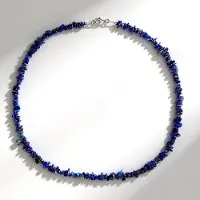 Cavill - Zilveren halsketting - 925 Sterling zilver gerhodineerd - 81,781 ct Afghaanse Lapis Lazuli fancy kralen - Elegant 45 cm