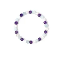 Cavill - Edelsteen Armband - Zambia Amethist 17,16 ct, Regenboogmaansteen 14,95 ct, Aquamarijn 15,52 ct - 18 cm - Kleurrijk, Elegant en Casual