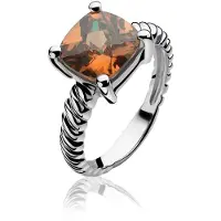 Zinzi - Zilveren Ring - Bruin - Zirkonia - Gedraaid - Maat 52 ZIR937B52